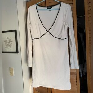 Sexy Arden B White bodycon Dress with Black trim